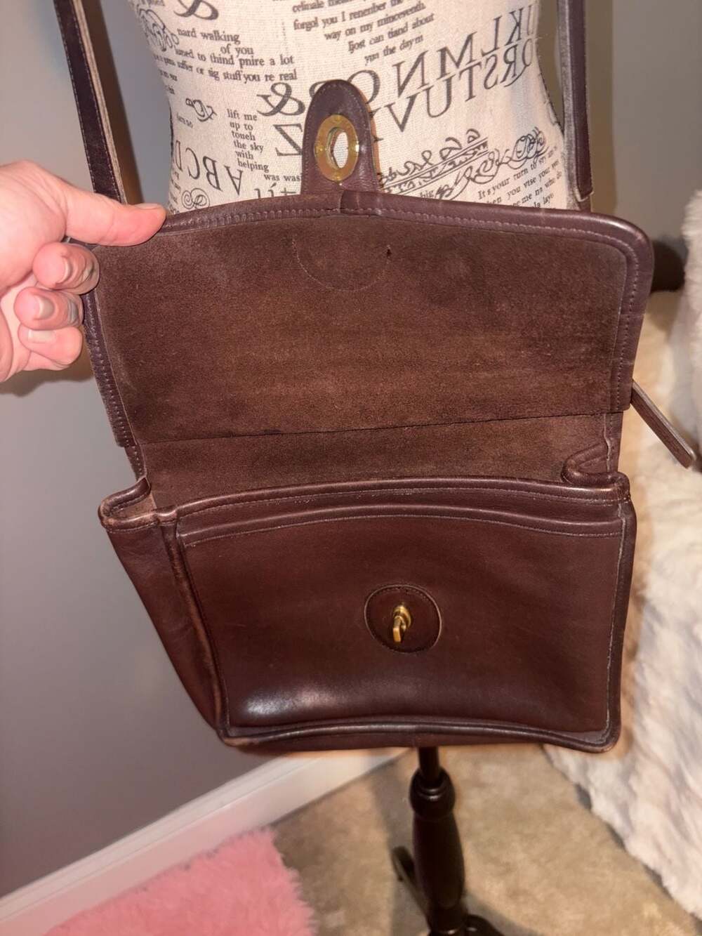 Vintage Coach Willis Bag 9927 Brown Leather Crossbody Top Handle - Picture 3 of 6